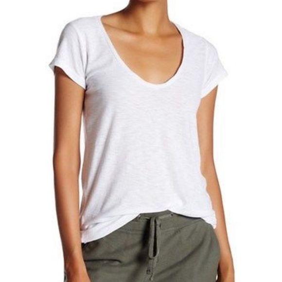 James Perse Tops James Perse Deep Round Scoop Neck Slub Tee Shirt Poshmark